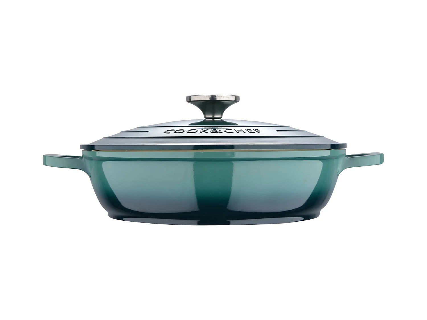 Marmite basse Ø24x6,5cm en fonte d'aluminium EXCALIBUR avec couvercle Bergner