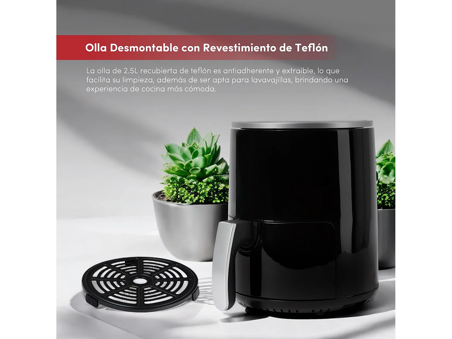 Friteuse à air 2,5L 1200W avec affichage numérique et température réglable 80-200ºC SwissHome