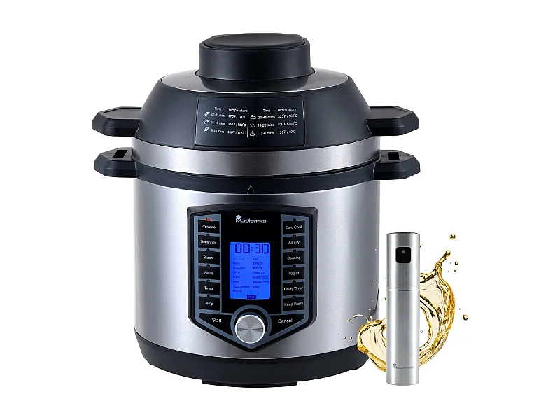 Kit de friteuse à air pour autocuiseur 6L 1500W + pulvérisateur d'huile MasterPRO