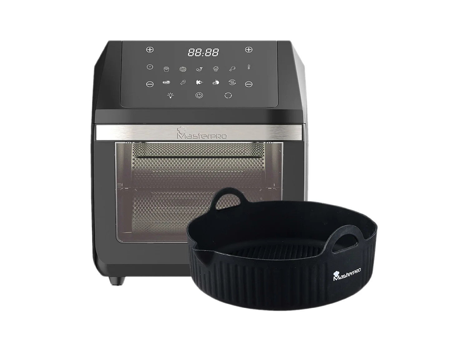 Ensemble friteuse à air 11 L 1800 W + plaque de four ronde en silicone ROCKET MasterPRO