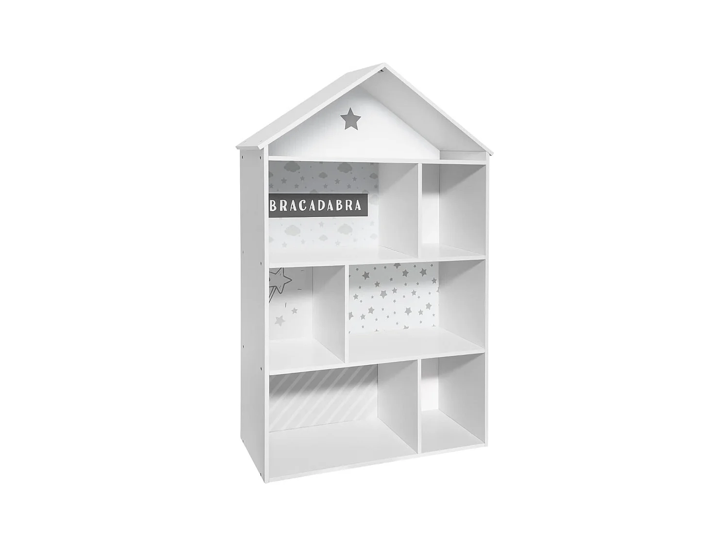 WELL HOME - Bibliothèque pour enfants en forme de maison avec 7 espaces Atmosphera gris.