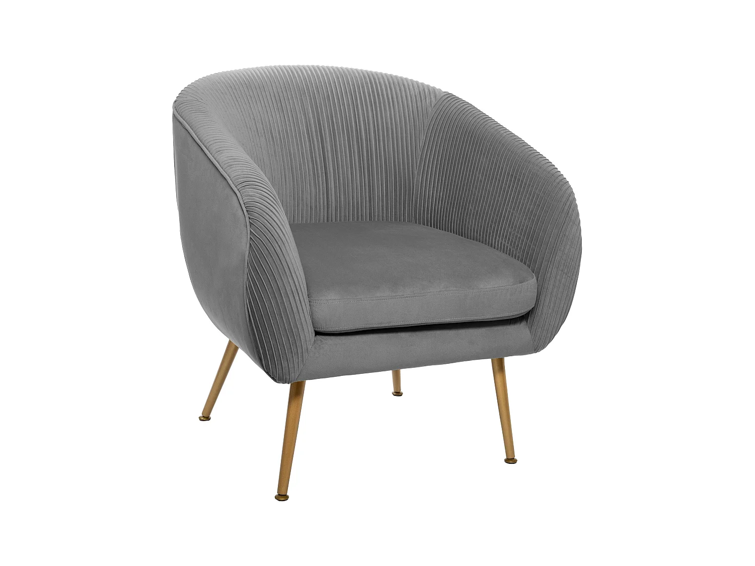 WELL HOME - Fauteuil "Solaro" en velours gris