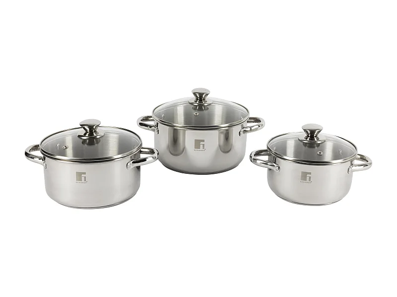 Set de 3 casseroles (Ø16Ø18Ø20cm) ALEA avec couvercles Bergner en inox