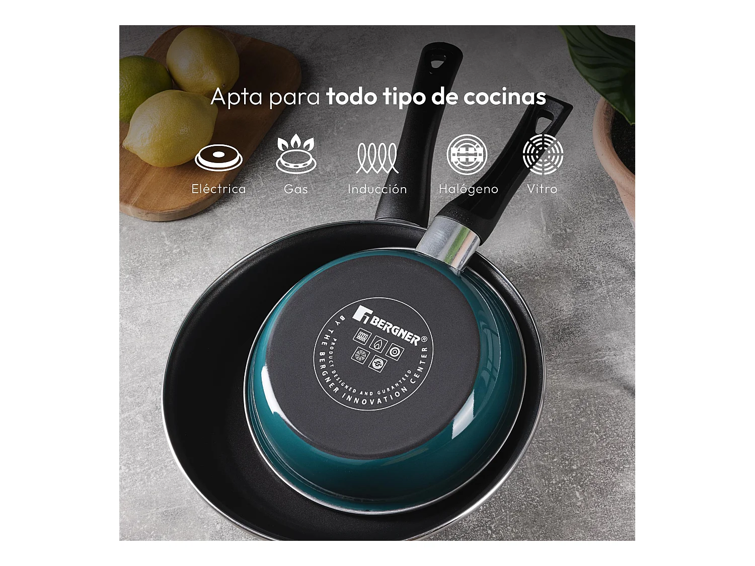 Lot de 2 poêles Bergner antiadhésives en aluminium forgé CLASSIQUE Ø20Ø26cm