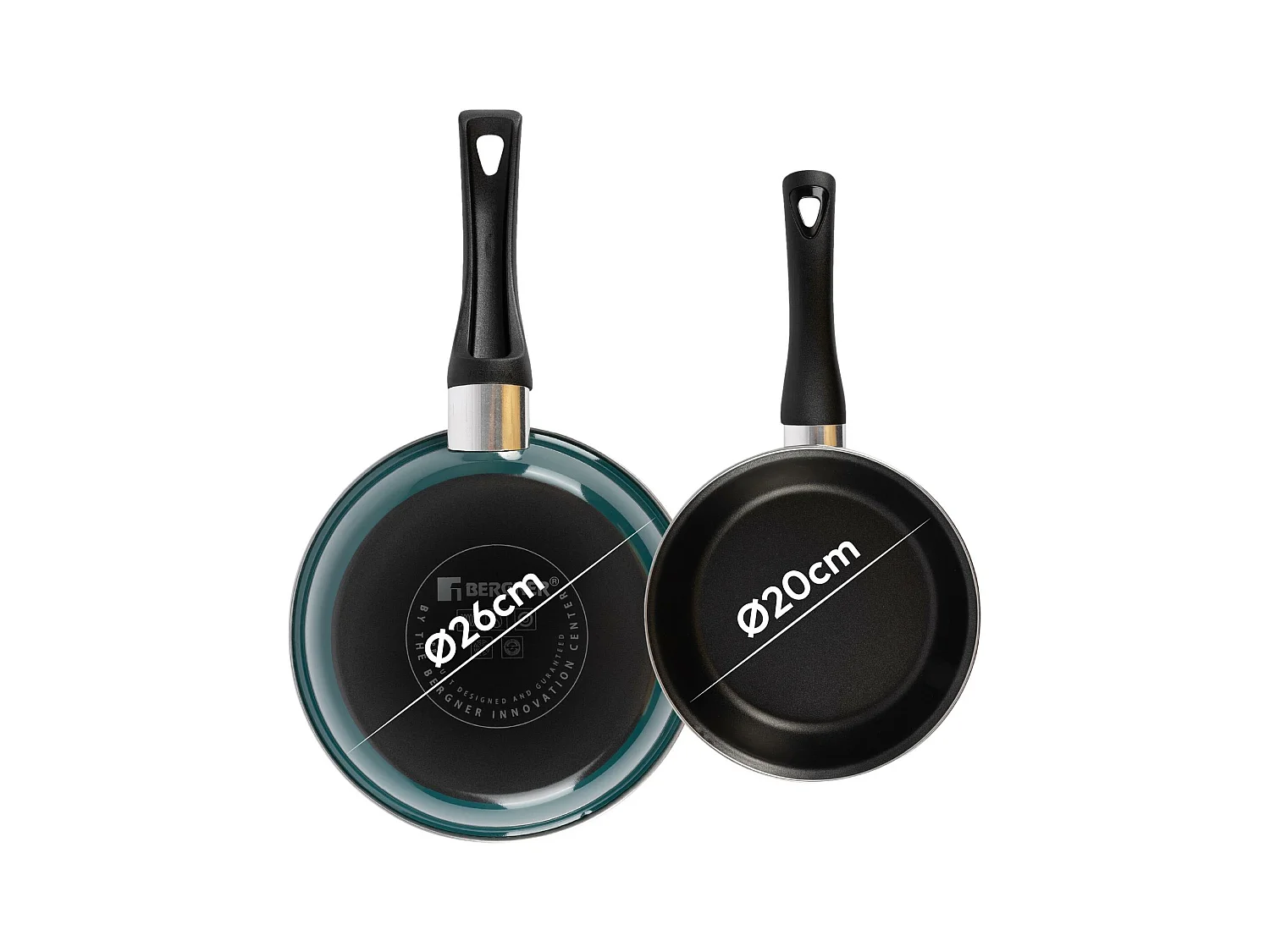 Lot de 2 poêles Bergner antiadhésives en aluminium forgé CLASSIQUE Ø20Ø26cm