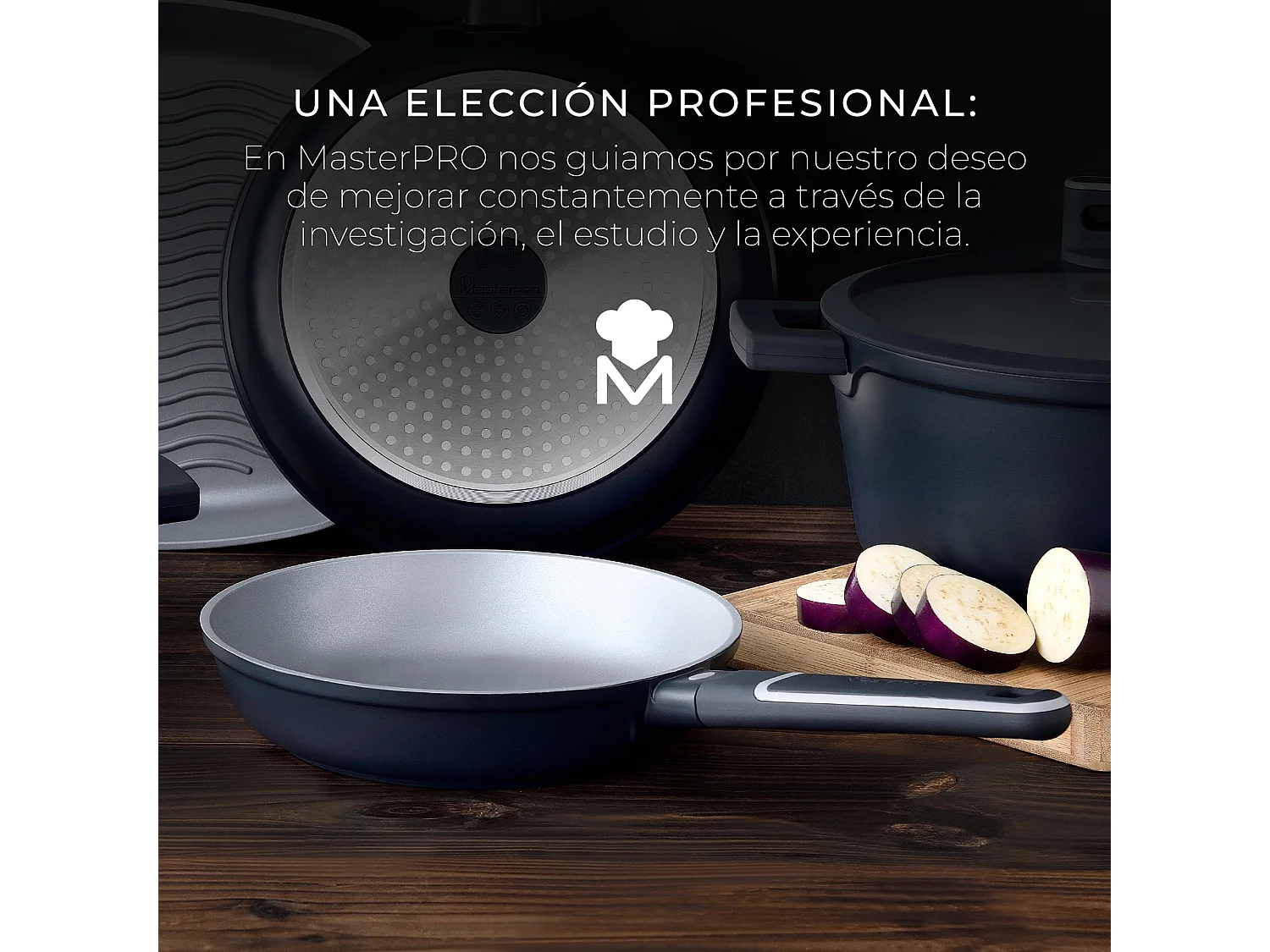 Lot de 2 poêles Ø20Ø26cm INDIGO en fonte d'aluminium antiadhésive MasterPRO