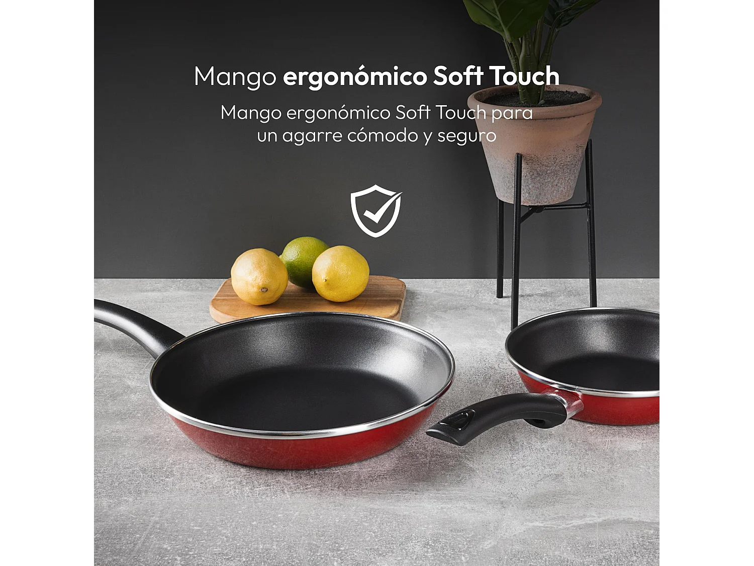 Lot de 2 poêles CLASSIQUE Ø20Ø26cm antiadhésives en aluminium forgé + ustensiles de cuisine Bergner vert