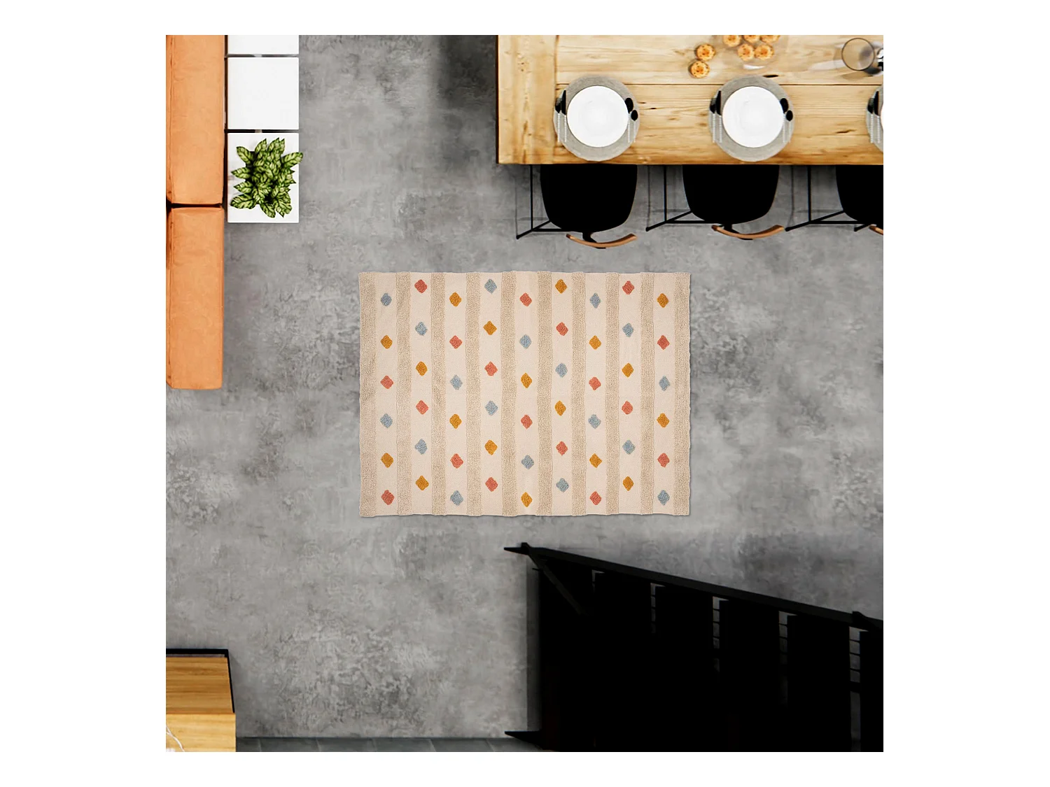 WELL HOME - Tapis "Arlequin" multicolore