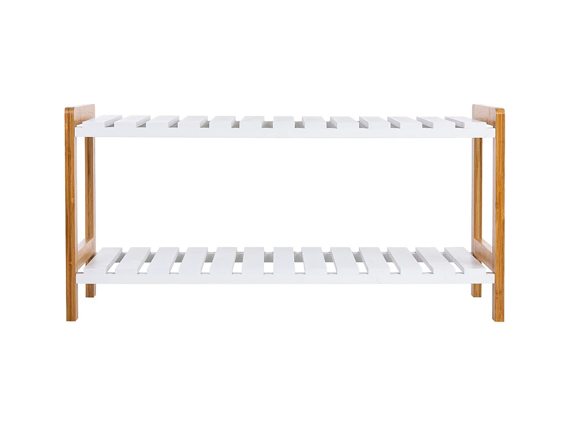 banc à chaussures en bois blanc 70x26x34,5h cm