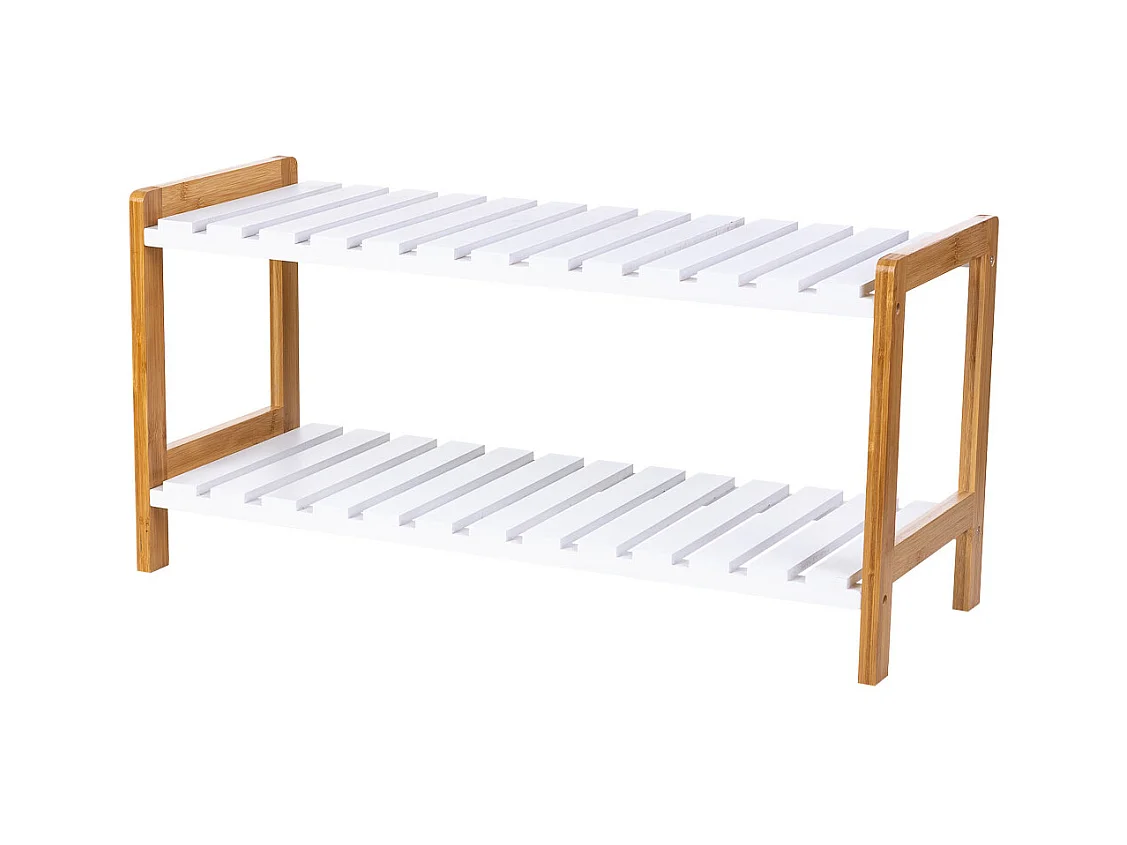 banc à chaussures en bois blanc 70x26x34,5h cm