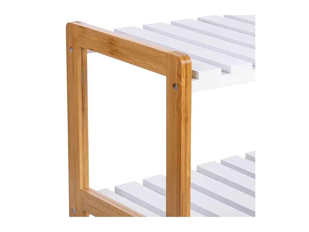 banc à chaussures en bois blanc 70x26x34,5h cm