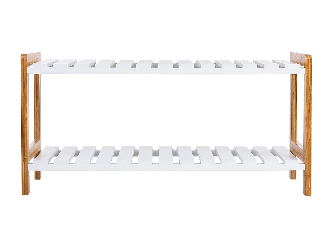 banco de sapatos em madeira branca 70x26x34,5h cm