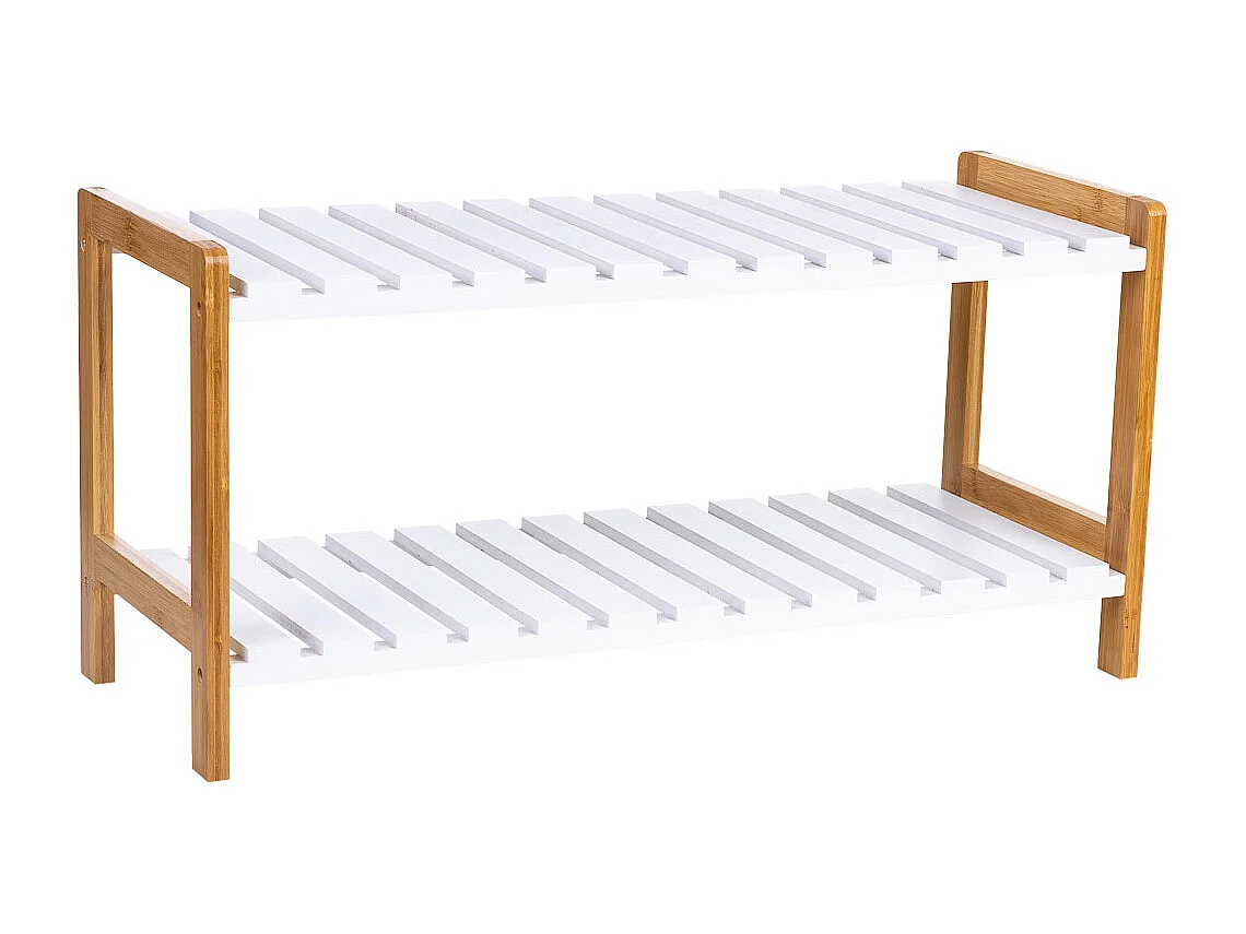 banco de sapatos em madeira branca 70x26x34,5h cm