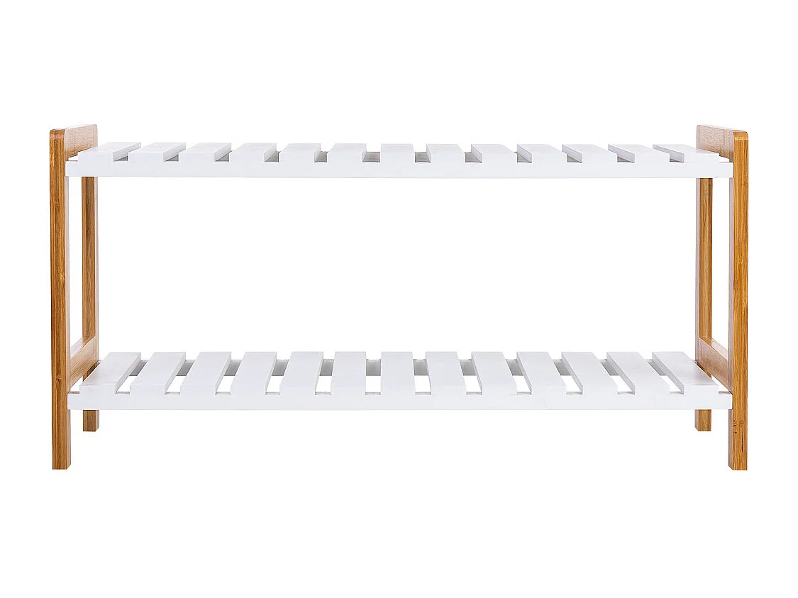 Banco zapatero de madera blanco 70x26x34.5h cm