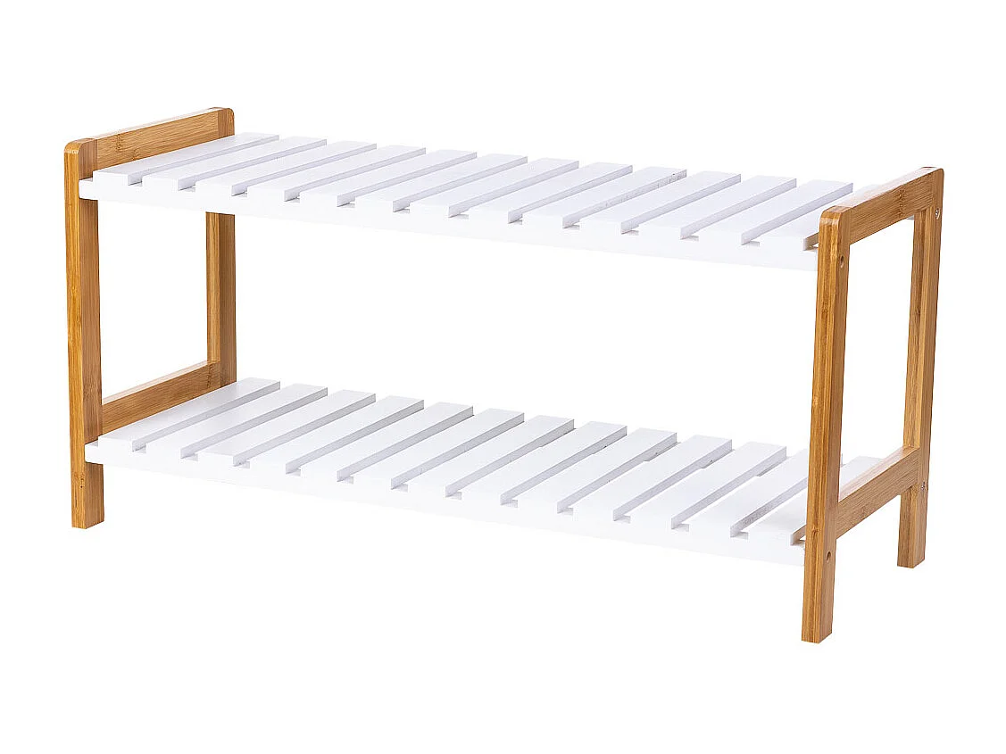 Banco zapatero de madera blanco 70x26x34.5h cm