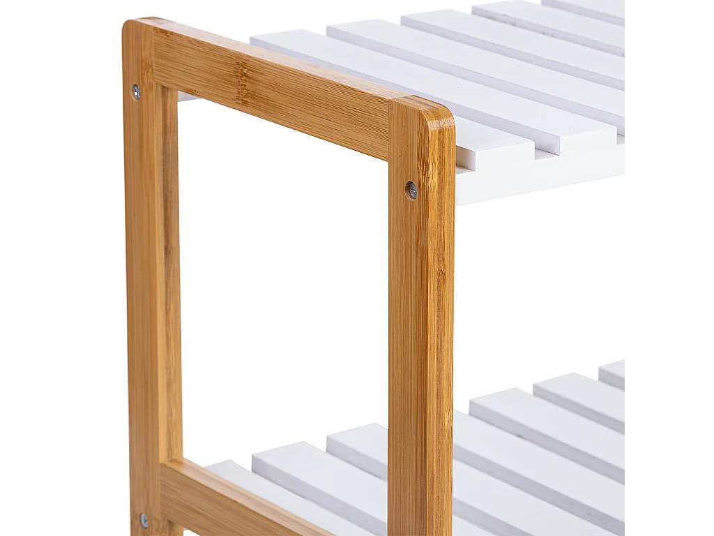 Banco zapatero de madera blanco 70x26x34.5h cm