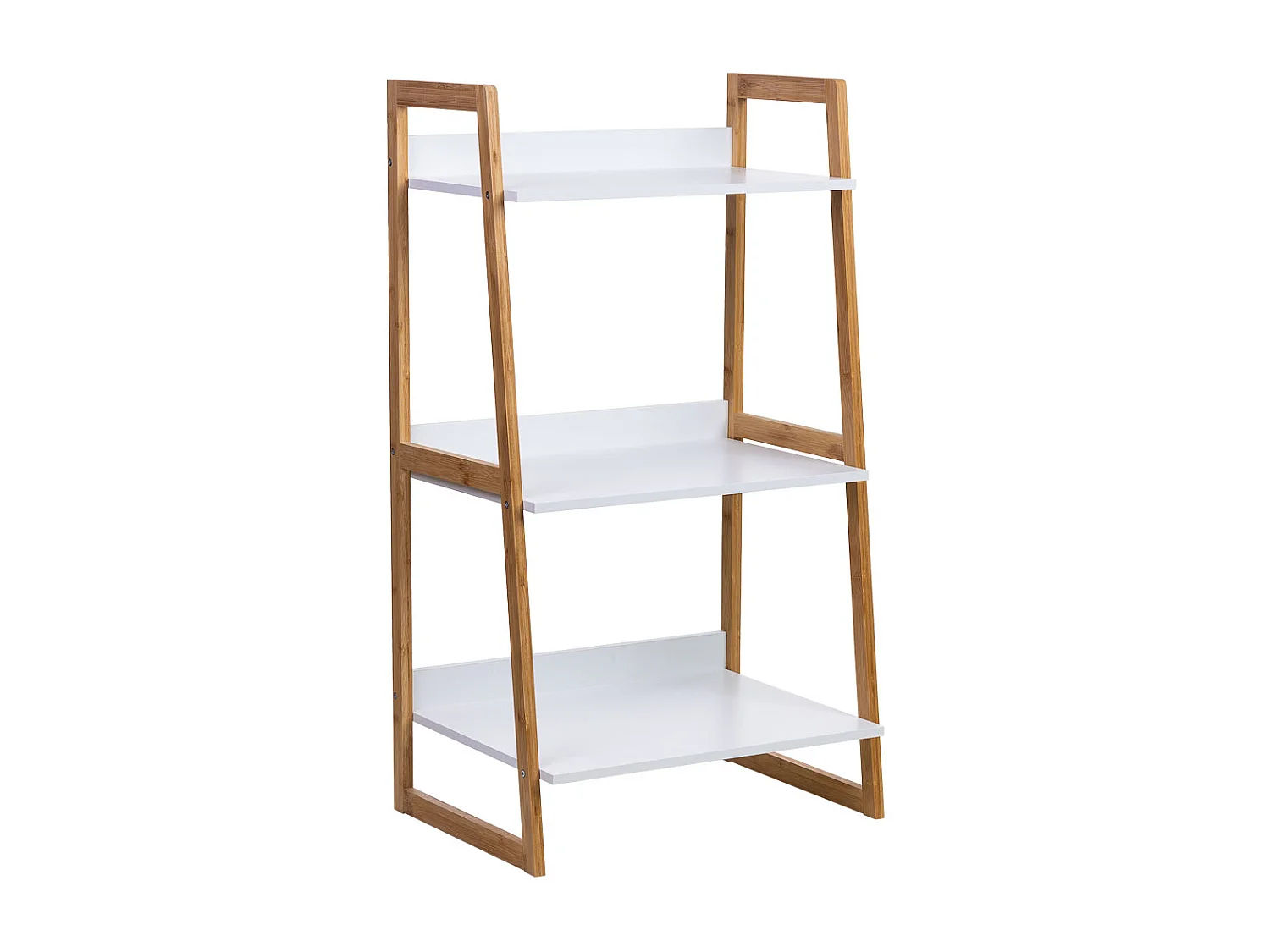 Weißes Holzregal mit 3 Regalböden 50x36x90h cm