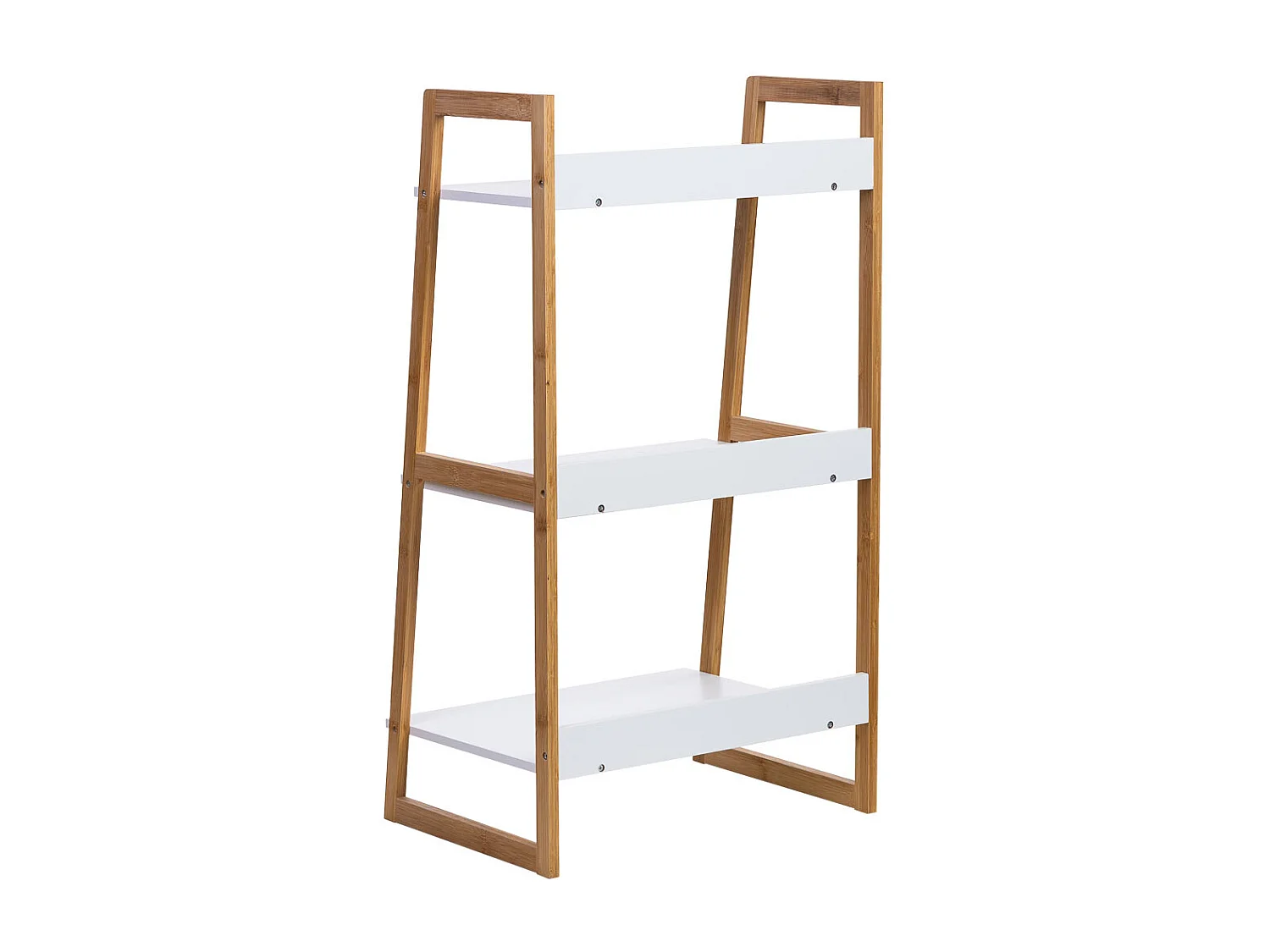 Weißes Holzregal mit 3 Regalböden 50x36x90h cm