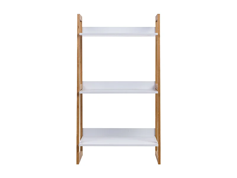 prateleiras em madeira branca com 3 prateleiras 50x36x90h cm