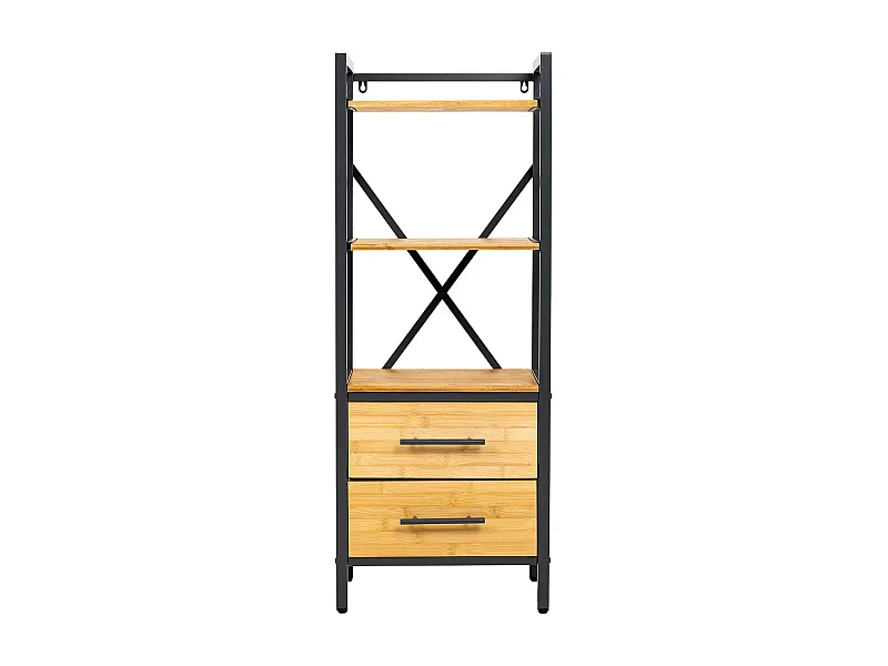 Estantería de metal y madera 38x28x100h cm marrón