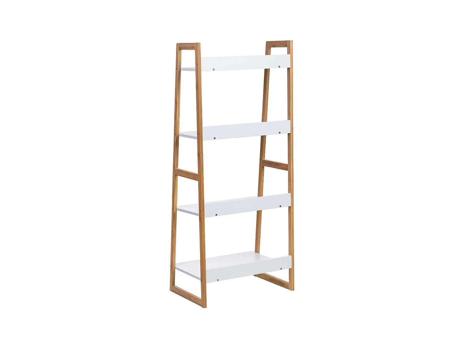 Estantería de madera 4 baldas blanca 50x36x120h cm