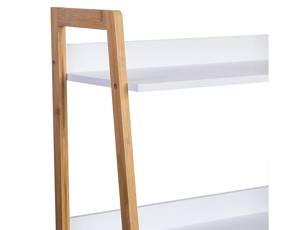 Estantería de madera 4 baldas blanca 50x36x120h cm