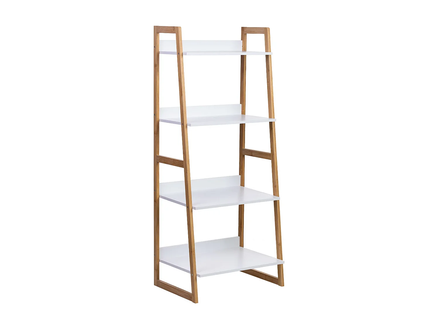 Weißes Holzregal mit 4 Böden 50x36x120h cm