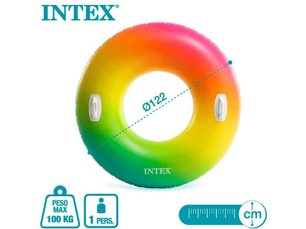 Rueda hinchable gigante Intex con asas +9A Whirl Tube Ø122 cm