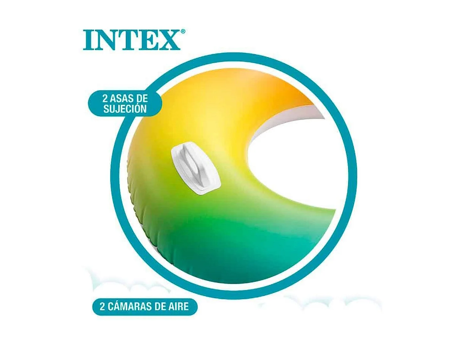 Rueda hinchable gigante Intex con asas +9A Whirl Tube Ø122 cm