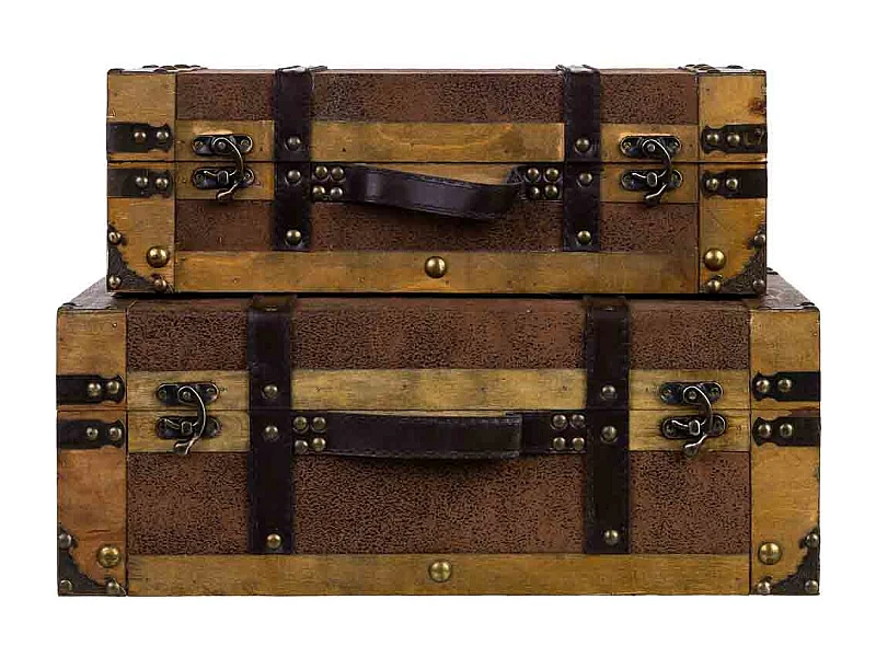 Mala de madeira castanha 45x31x17/40