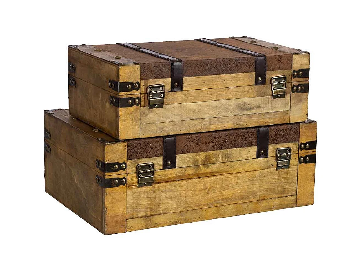 Mala de madeira castanha 45x31x17/40