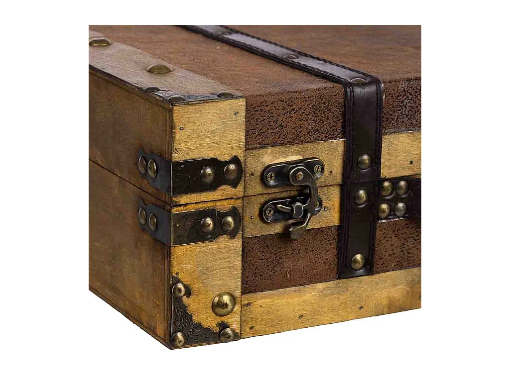 Mala de madeira castanha 45x31x17/40