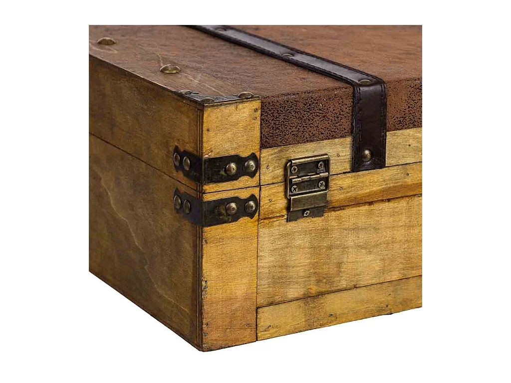 Mala de madeira castanha 45x31x17/40