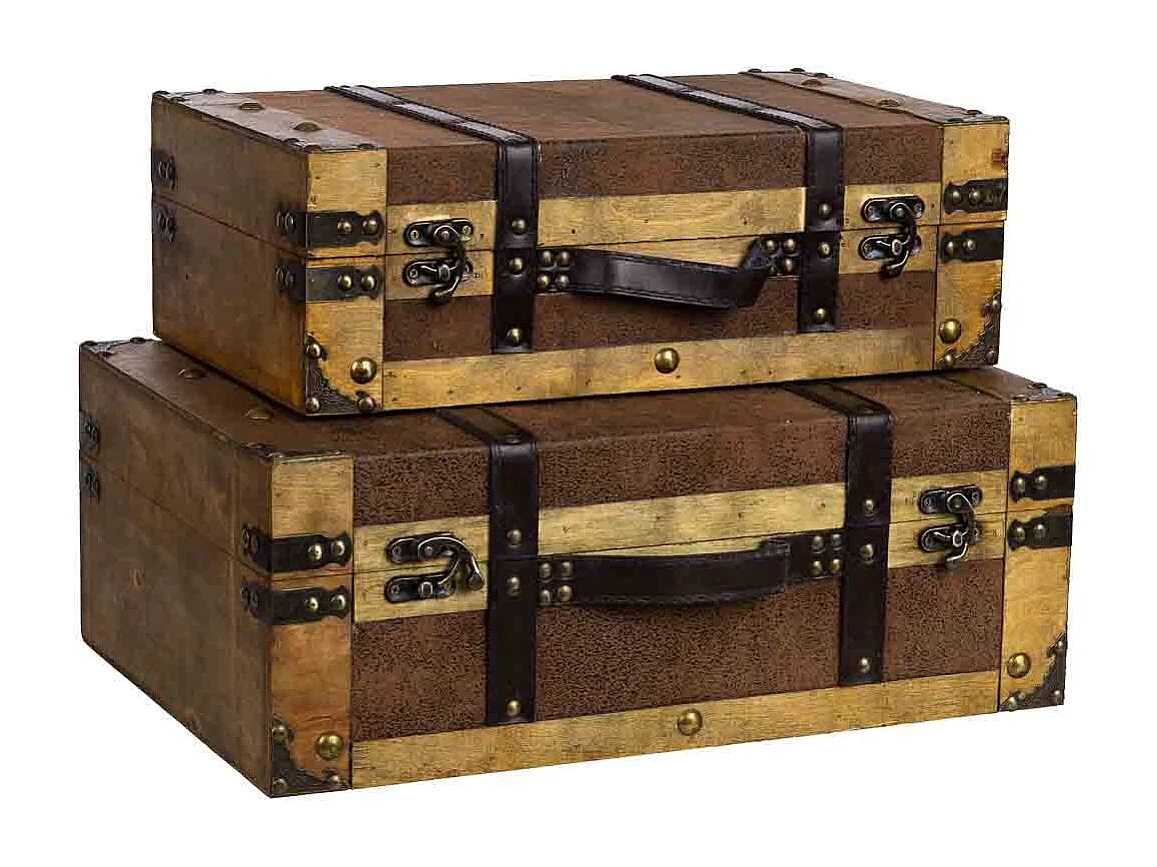 Maleta de madera marrón 45x31x17/40