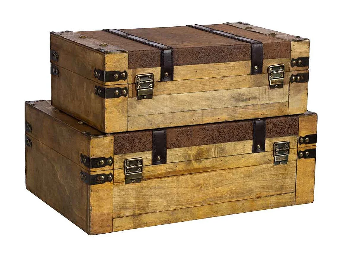 Maleta de madera marrón 45x31x17/40