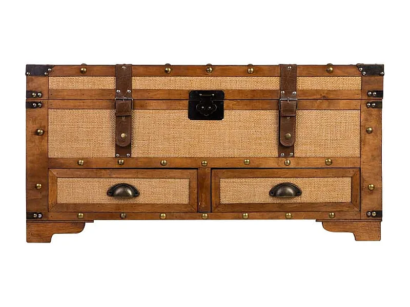 Baúl de madera marrón 90x45x45.5