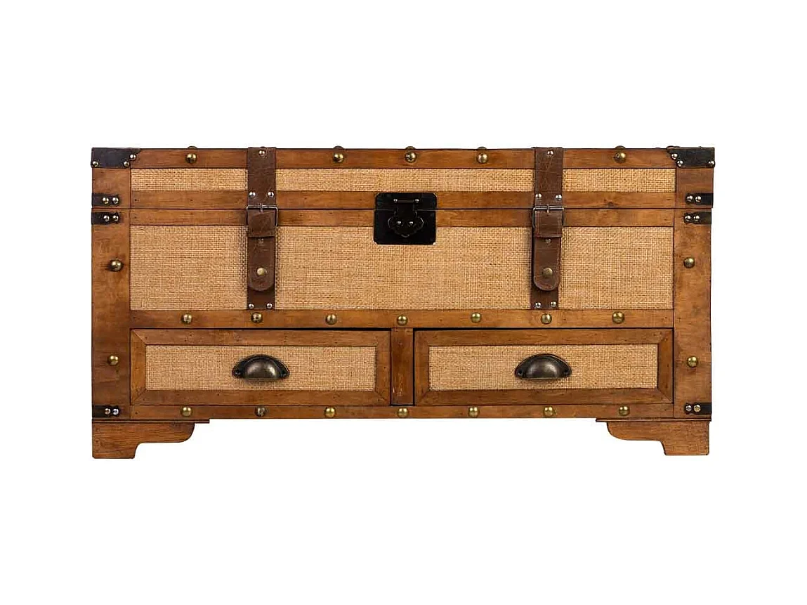 Baúl de madera marrón 90x45x45.5