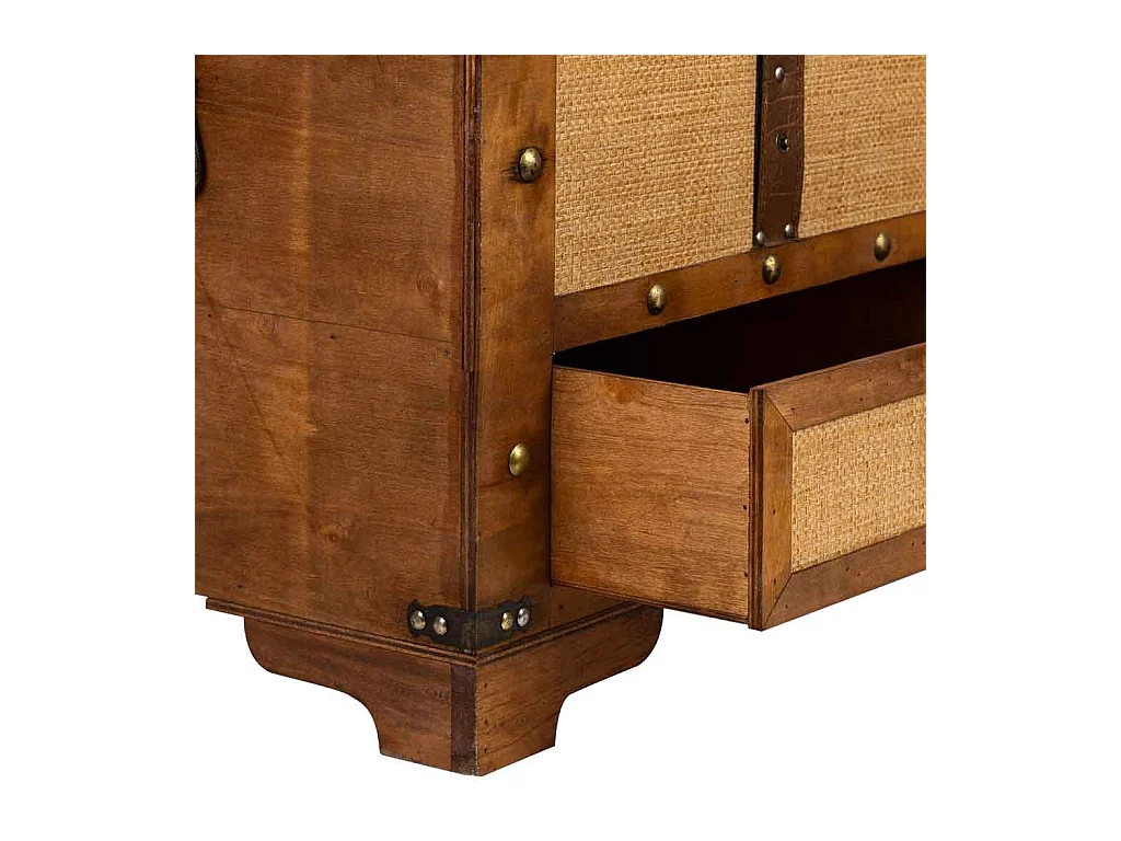 Baúl de madera marrón 90x45x45.5
