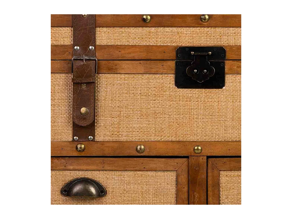 Baúl de madera marrón 90x45x45.5