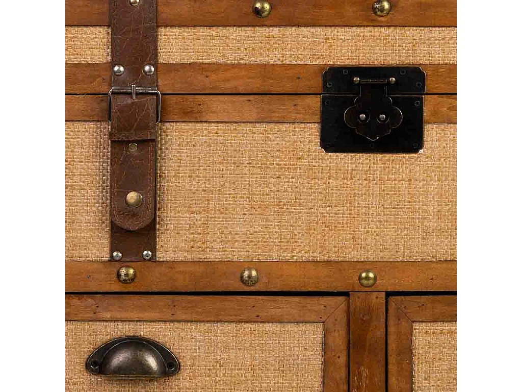 Baú de madeira castanho 90x45x45,5