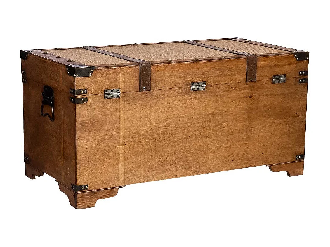 Coffre en bois marron 90x45x45,5