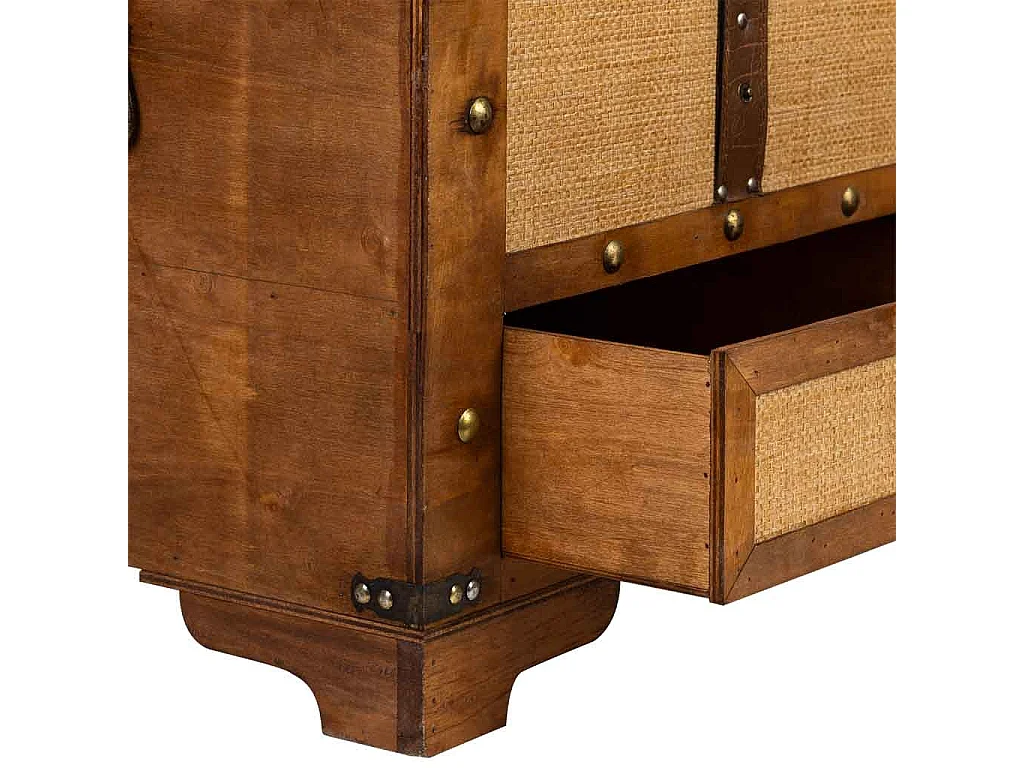 Coffre en bois marron 90x45x45,5