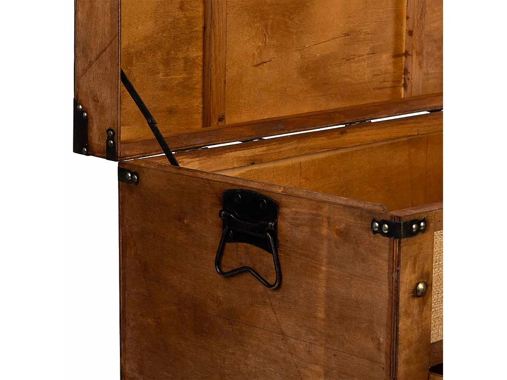 Baúl de madera marrón 90x45x45.5