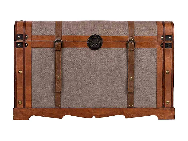 Baú de madeira castanho 80x47x49