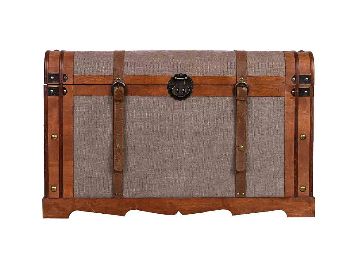 Baú de madeira castanho 80x47x49