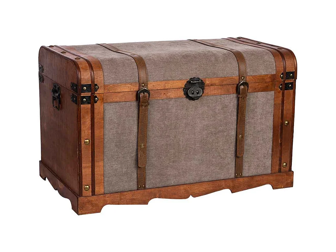 Baú de madeira castanho 80x47x49