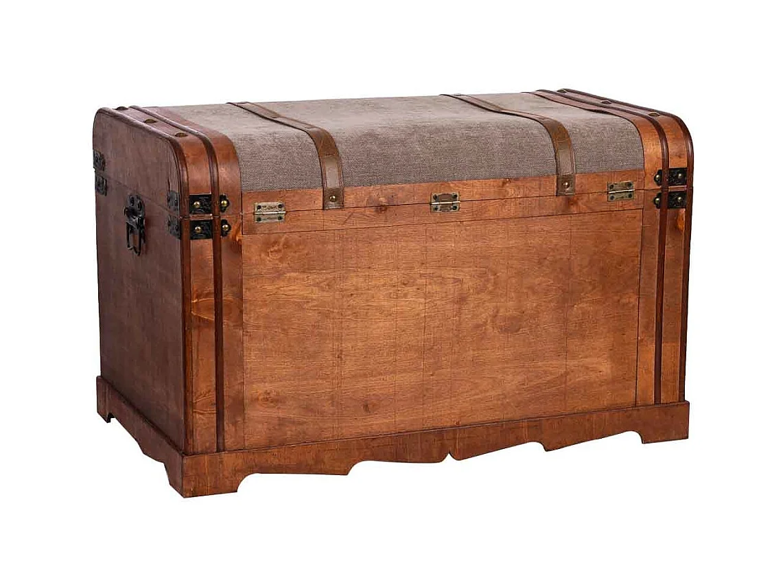 Baú de madeira castanho 80x47x49
