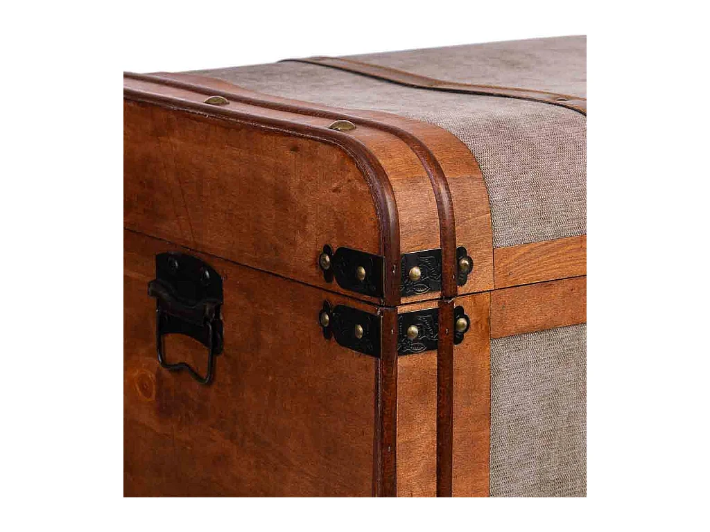 Baú de madeira castanho 80x47x49