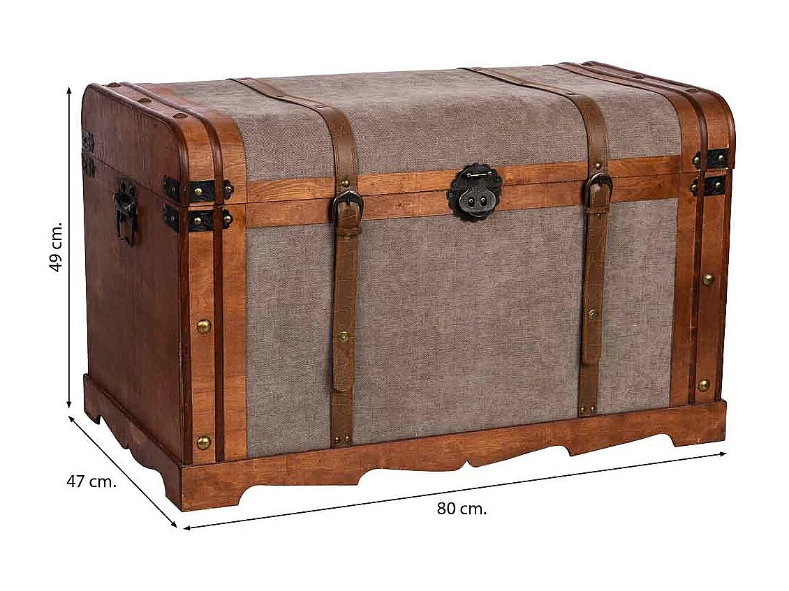 Coffre en bois marron 80x47x49