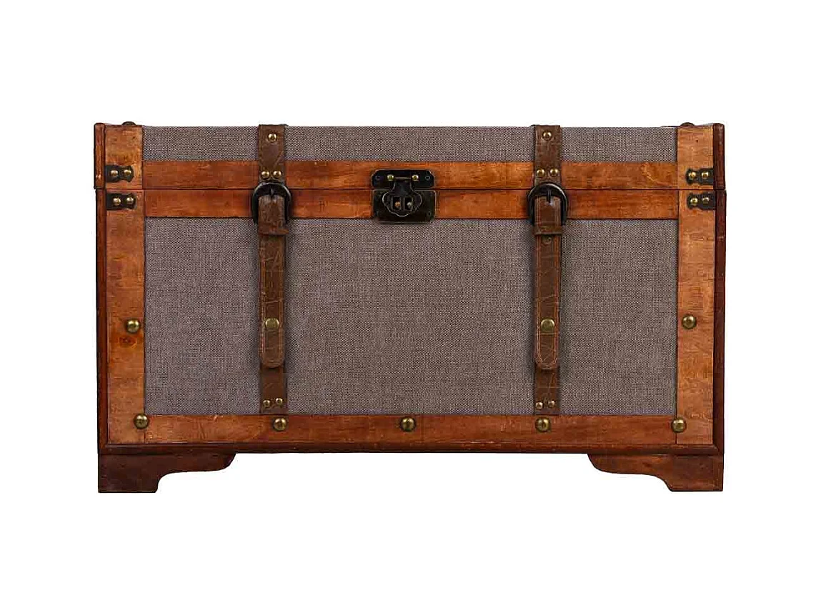 Baúl de madera marrón 65x36x38